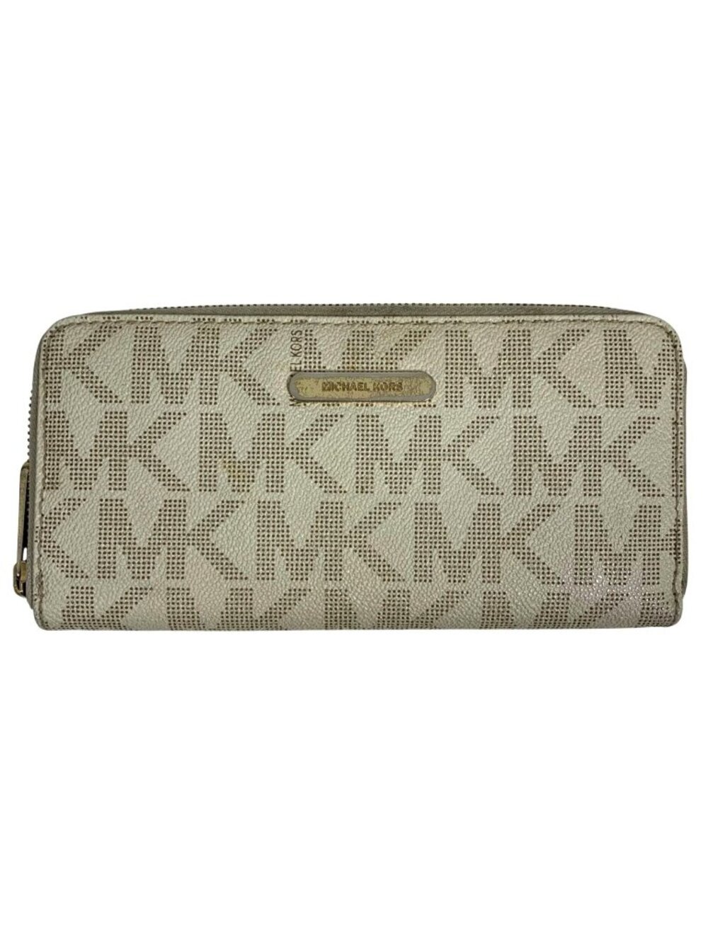 MICHAEL KORS MK Logo Jet Set Travel Signature Zip Around Accordion Long Wallet
